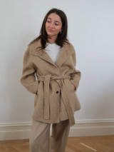 Women's Coats | Brushed Wool Blend Short Coat | CINNAMON CREATIONS
