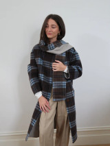 Women's Coats | Double Faced Check Scarf Coat | CINNAMON CREATIONS Women's Coats | Double Faced Check Scarf Coat | CINNAMON CREATIONS
