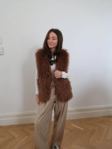 Women's Coat | Faux Fur Sleeveless Vest | CINNAMON CREATIONS