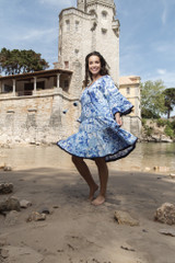 Women's Dresses | Okayama Layers Frill Sleeve Dress | ORIENTIQUE