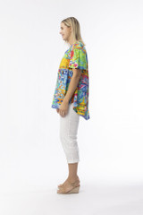 Women's Top | Okayama V Flair Sleeve Top | ORIENTIQUE