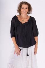 Women's Top | LSTH  Boho Peasant Top | OMBAK DESIGNS