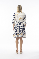 Women's Dresses | Nazca Collar Tie Waist Dress | ORIENTIQUE