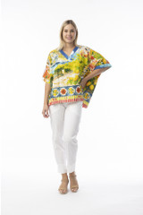 Women's Top | Amalfi V Oversize Top | ORIENTIQUE