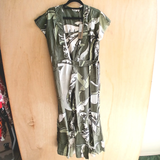 Women's Dresses Online | Long Wrapped Viscose Dress with Frill | CINNAMON CREATIONS