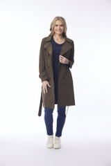 Women's Coat | Solid Trench Coat Belted | ORIENTIQUE
