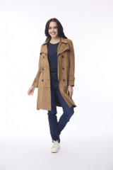 Women's Coat | Solid Trench Coat Belted | ORIENTIQUE
