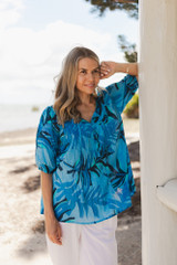 Women's Top | Kayla Short Sleeve Cotton Blouse | ONE SUMMER