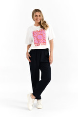 Women's Top | Ruby Crew Neck Printed Tee | ONE SUMMER