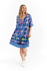 Women's Dresses | Hannah Short Sleeve Tunic Boho Dress | ONE SUMMER