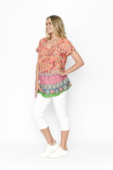 Women's Top | Kayla Short Sleeve Cotton Blouse | ONE SUMMER