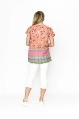 Women's Top | Kayla Short Sleeve Cotton Blouse | ONE SUMMER