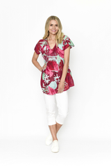 Women's Top | Kayla Short Sleeve Cotton Blouse | ONE SUMMER