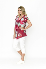 Women's Top | Kayla Short Sleeve Cotton Blouse | ONE SUMMER
