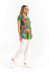 Women's Top | Kayla Short Sleeve Cotton Blouse | ONE SUMMER