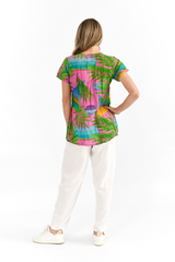 Women's Top | Kayla Short Sleeve Cotton Blouse | ONE SUMMER