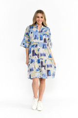 Women's Dresses | Maya Button V Neck Layer Dress | ONE SUMMER