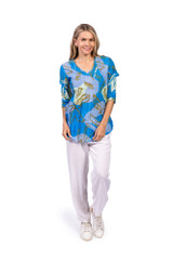 Women's Dresses | Tina V neck Pleated 3/4 Sleeve Dress | ONE SUMMER