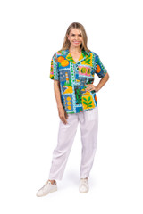 Women's Top | Margot Collared Short Sleeve Top| ONE SUMMER