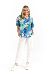 Women's Top | Margot Collared Short Sleeve Top| ONE SUMMER