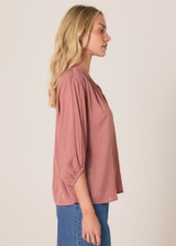 Women’s Tops | Shae Split Neck Blouse | Fate & Becker 