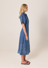 Women's Dress | Sloane Embroidered Denim Dress  | Fate + Becker