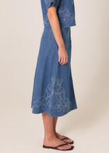 Women's Skirts | Sloane Embroidered Denim Skirt  | Fate + Becker