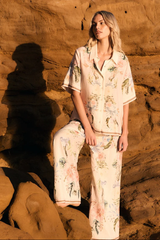 Solara Placement Print Pant in Pink by FATE+BECKER*