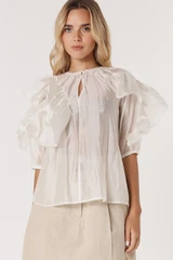 Women’s Tops | Celeste Ruffled Blouse | Fate & Becker 