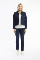 Women's Dresses | Denim Collared Jacket  | ORIENTIQUE