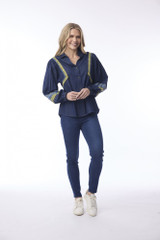 Women's Top | Isfahan Denim Top | ORIENTIQUE