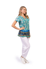 Women's Top | Kayla Short Sleeve Cotton Blouse | ONE SUMMER