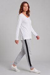 Women's Tops | Jerico V Neck Long Sleeve Tee  | ALIBI