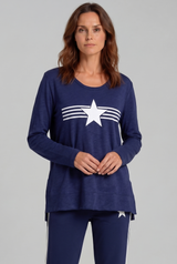 Women's Tops | Genoa V Neck Long Sleeve Tee  | ALIBI