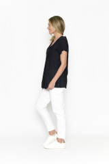Women's Top | Kayla Short Sleeve Cotton Blouse | ONE SUMMER