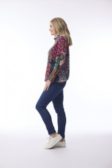 Women's Top | Prato Patch Cowl Neck Top | ORIENTIQUE