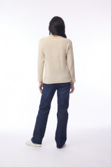 Women's Top | Boat Neck Long Slv Knit Top | ORIENTIQUE