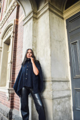 Women's Knits| Oversized Poncho with Buttons | CINNEMON CREATIONS