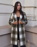 Women's Coats | Checkers Trench Coat | CINNAMON CREATIONS
