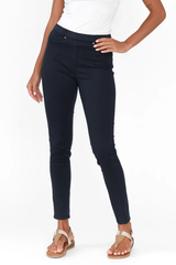 Women's Pant | Full Length Stretch Denim Jegging | Cafe Latte