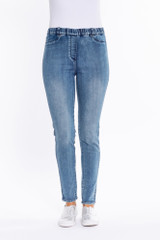 Women's Pant | Full Length Stretch Denim Jegging | Cafe Latte