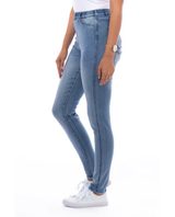 Women's Pant | Full Length Stretch Denim Jegging | Cafe Latte