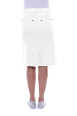 Women's Skirt | Knee-Length Stretch Denim Skirt | Cafe Latte