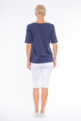Women's Top | Cuff Hem T-Shirt  | Cafe Latte