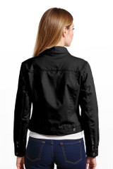 Women's Jackets | Cropped Stretch Denim Jacket  | Cafe Latte