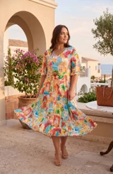 Women's Dresses | 50yrs Travel Godet Dress | ORIENTIQUE