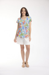 Women's Top | 50yrs Travel Pleated Top | ORIENTIQUE