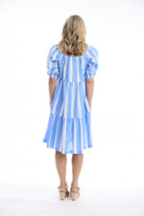 Women's Dresses | Stripe Square Neckline Dress | ORIENTIQUE