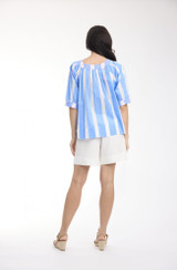 Women's Top | Stripe Boat Neck Top | ORIENTIQUE