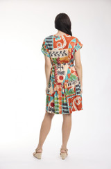 Women's Dresses | Gambetta V Neck Buttonthrough Short Dress | ORIENTIQUE